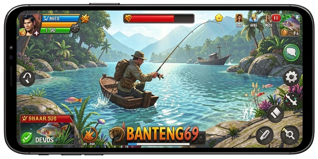Tampilan gameplay BANTENG69 yang menarik dan menantang saat memancing.