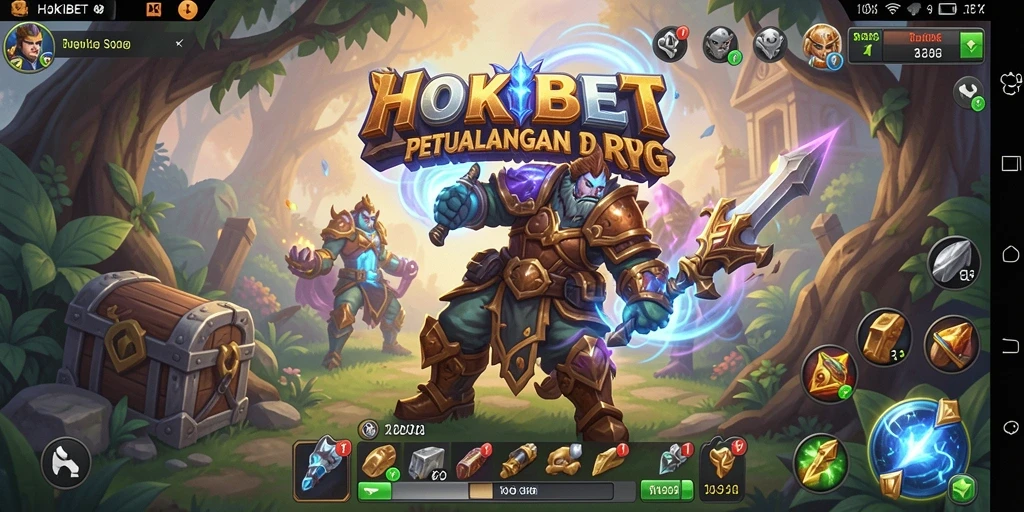 Tampilan utama gameplay HOKIBET dengan aksi RPG menegangkan.