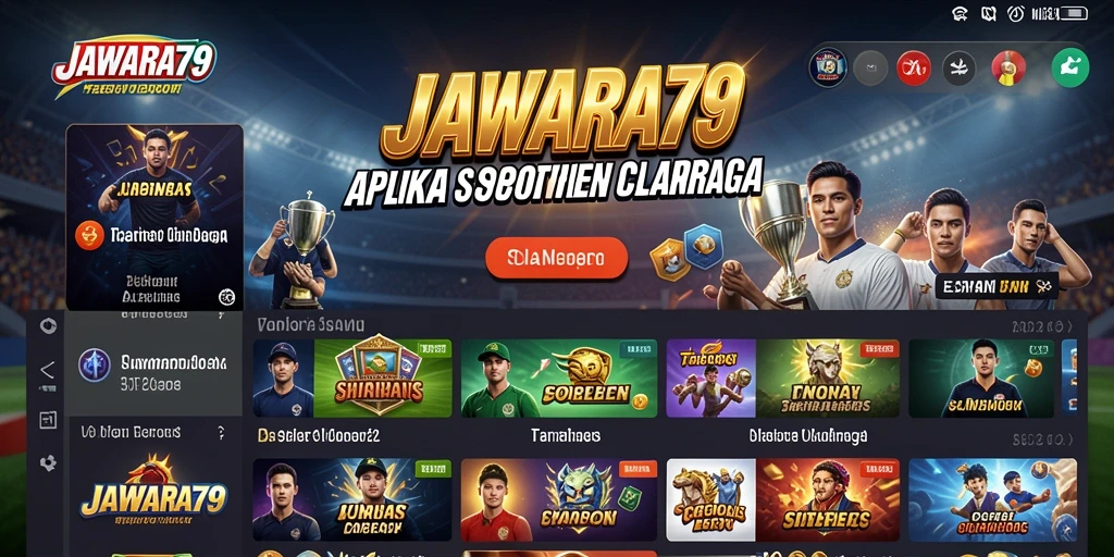 Tampilan menarik dari aplikasi JAWARA79 saat melakukan taruhan olahraga.