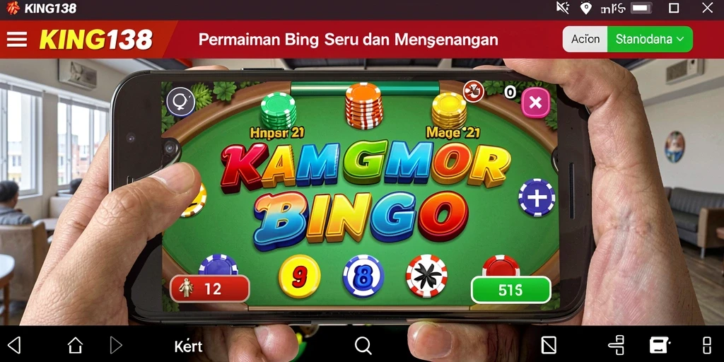 Tampilan screenshot KING138 menampilkan gameplay Bingo yang seru dan interaktif.