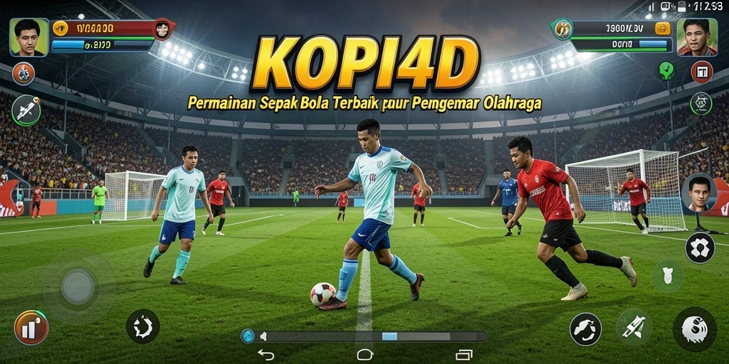 Tampilan gameplay KOPI4D yang mendebarkan dalam aksi sepak bola.