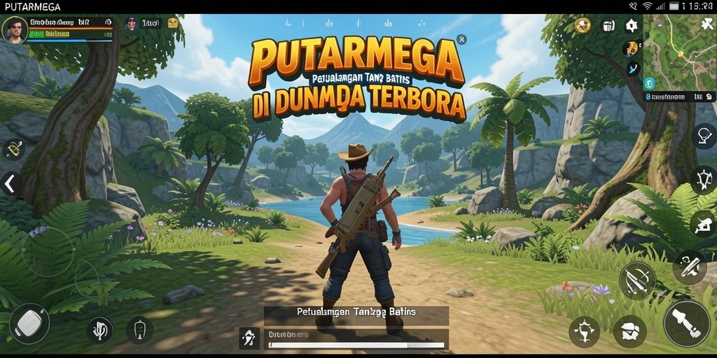 Tangkapan layar SHOWCASING gameplay Open World PUTARMEGA di seluas dunia yang indah.