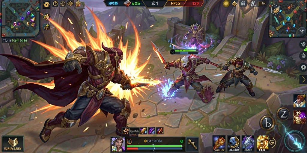 Tampilan gameplay epik RP55 dengan karakter yang dinamis.
