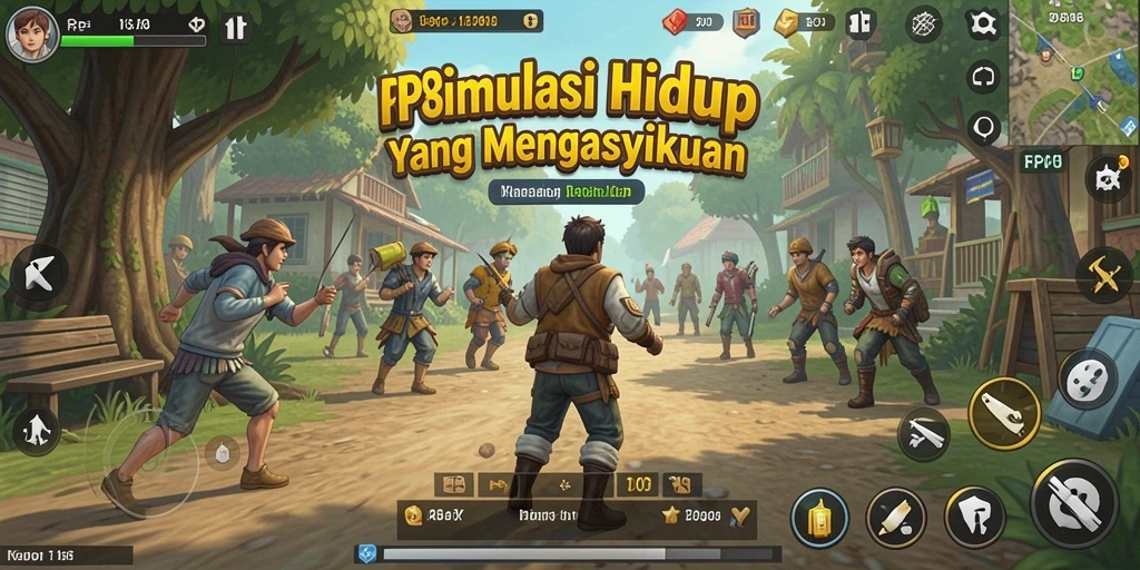 Screenshot utama RP8 menampilkan simulasi gameplay yang menarik dan grafis menawan.