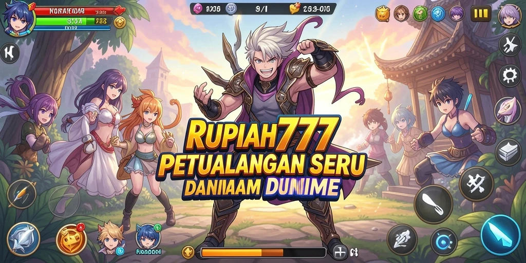Screenshot gameplay RUPIAH777 menampilkan karakter anime dalam aksi menegangkan.