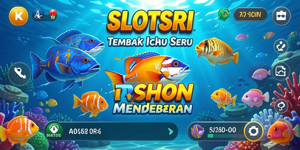 Screenshot gameplay SLOTSRI yang menunjukkan aksi menembak ikan.