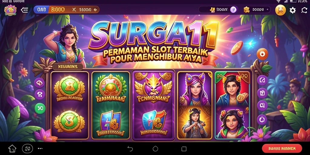 Tangkapan layar gameplay SURGA11 yang menampilkan putaran Slot yang mendebarkan.