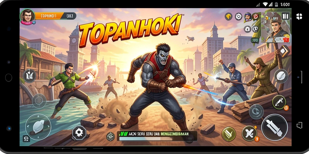 Tampilan aksi seru dalam gameplay TOPANHOKI yang menantang.