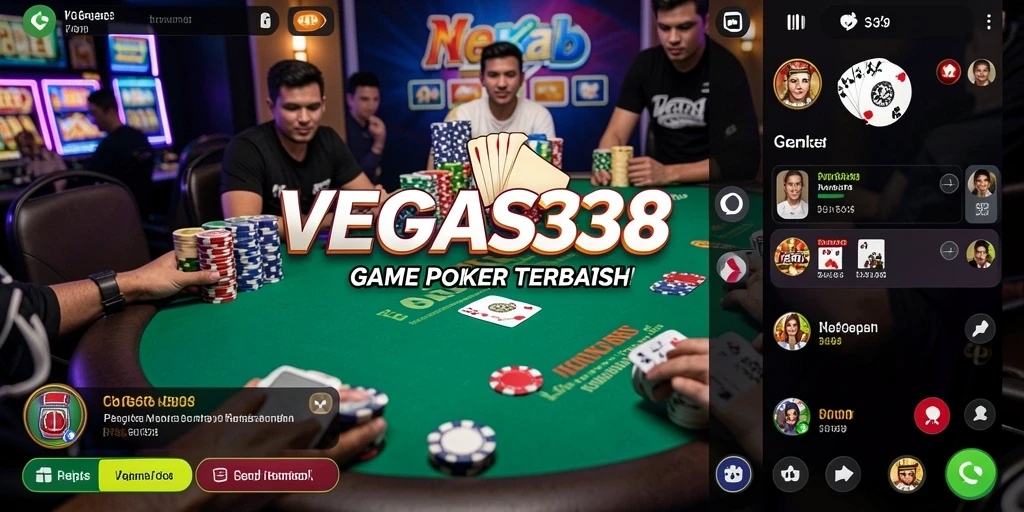 Screenshot gameplay VEGAS338 menampilkan aksi poker yang mendebarkan.