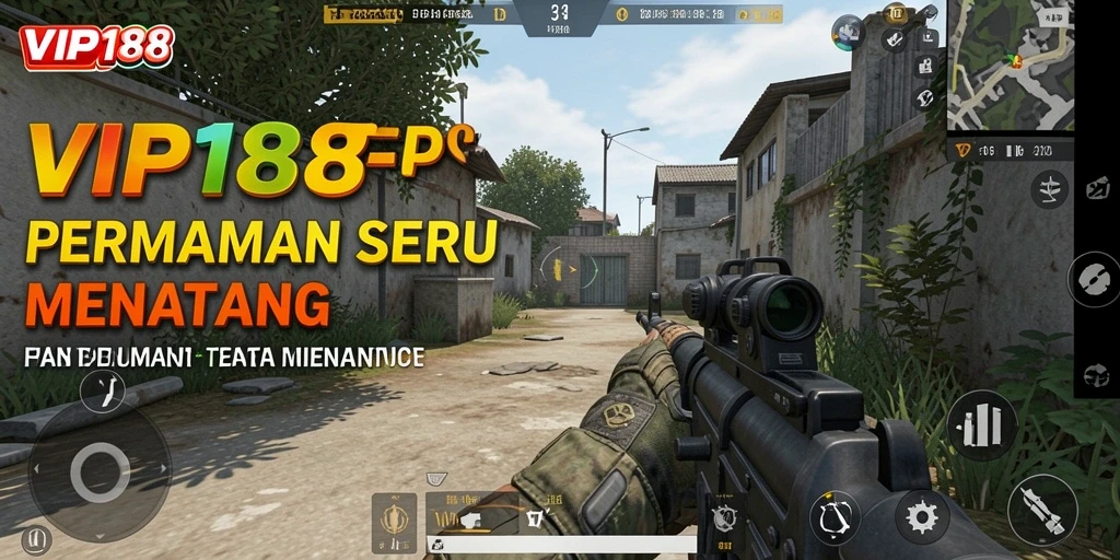 Tangkapan layar gameplay VIP188 yang menampilkan aksi FPS mendebarkan.