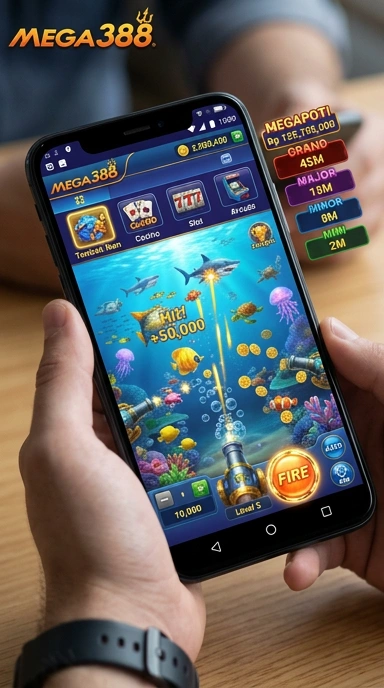 Screenshot aplikasi mega388 yang menunjukkan berbagai kategori aplikasi yang tersedia.